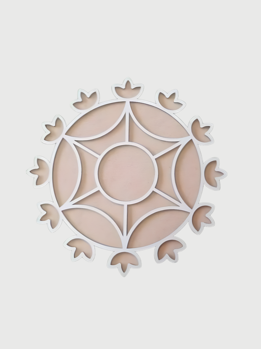 Floral Festive Ready to Fill MDF Rangoli 12 Inch Decorative Base