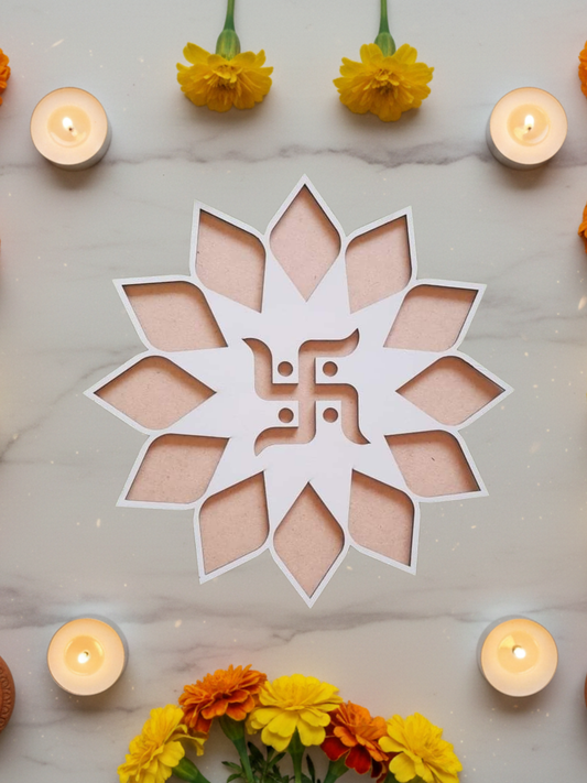 OM Ready to Fill MDF Rangoli 12 Inch Decorative Base
