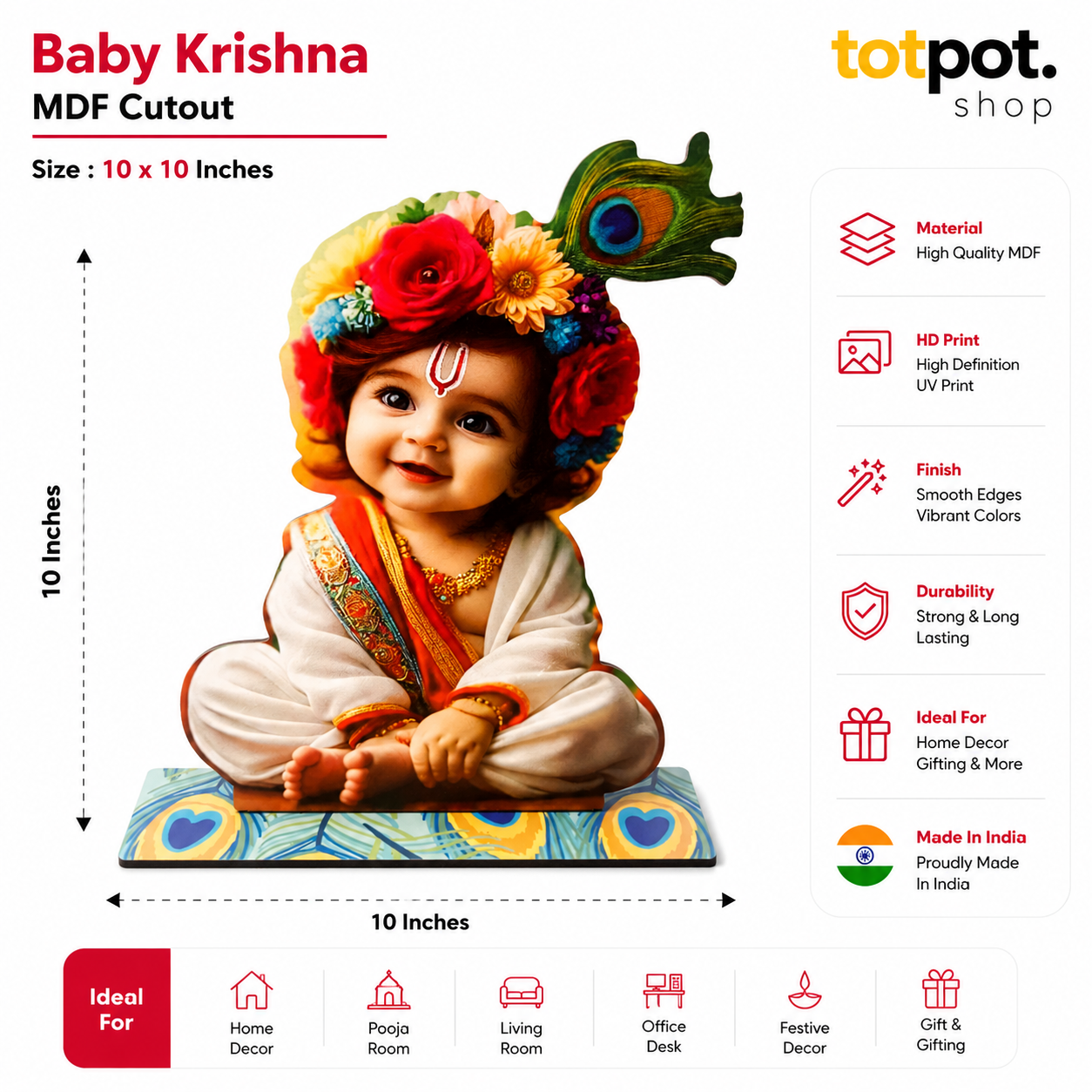 Baby Krishna MDF Deco
