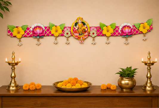 Goddess Lakshmi MDF Toran Wall Hanging