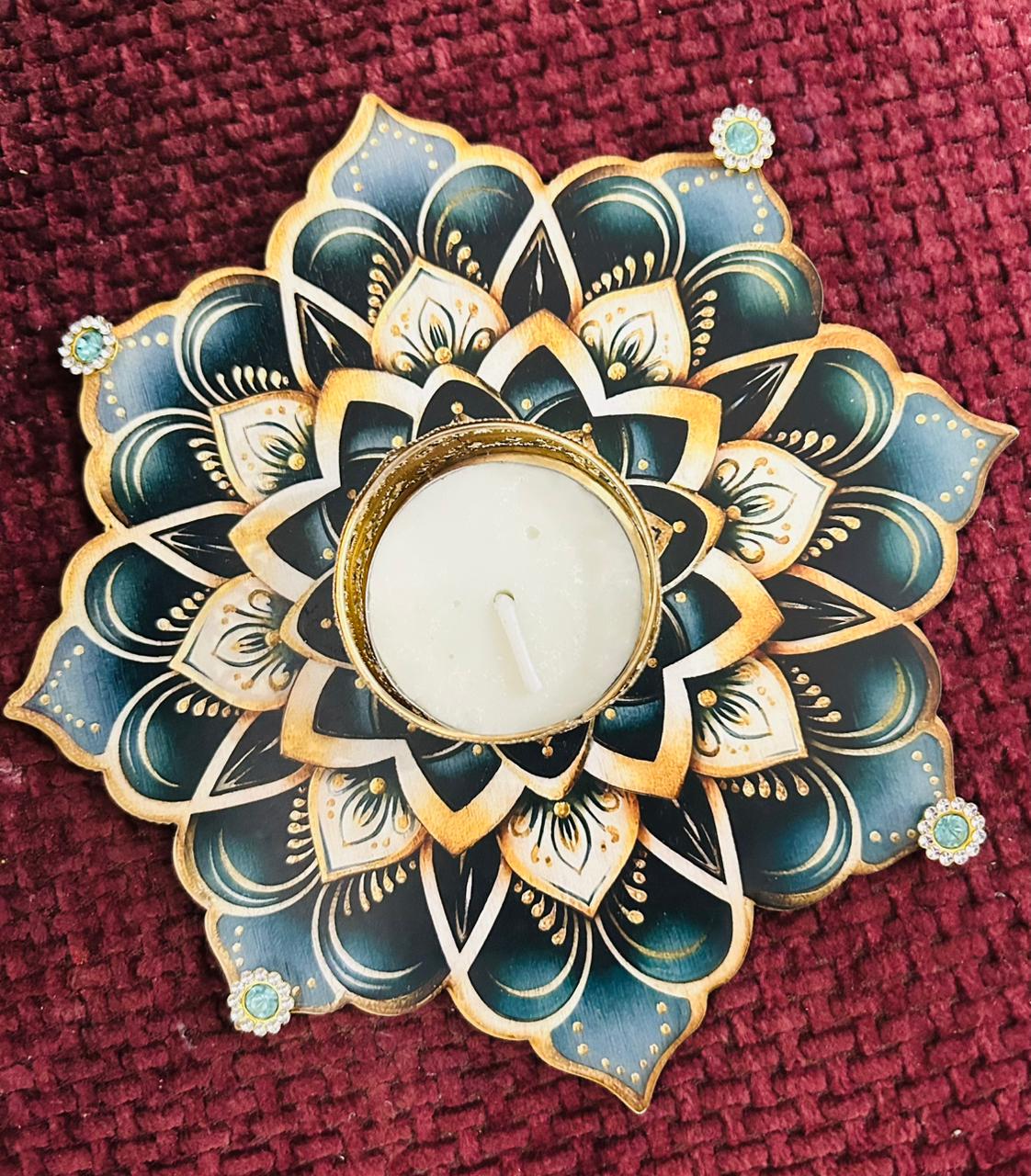 Decorative MDF Mandala Tea Light Holder