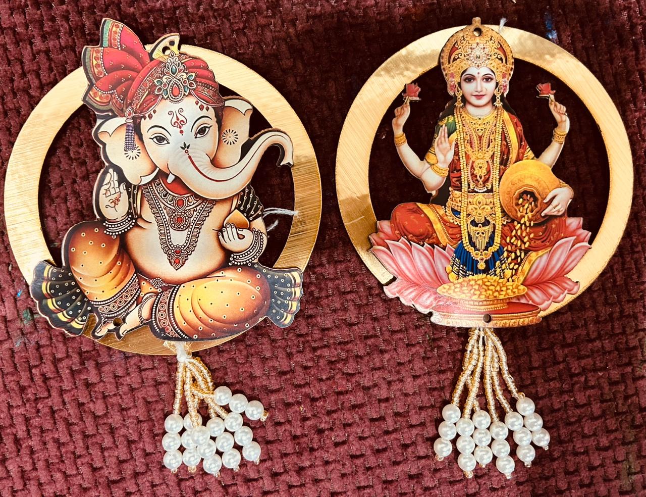 5️⃣ Elegant Lakshmi Ganesha MDF Decorative Hanging