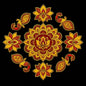 Lotus And Peacock MDF Rangoli Design - 12 Inch