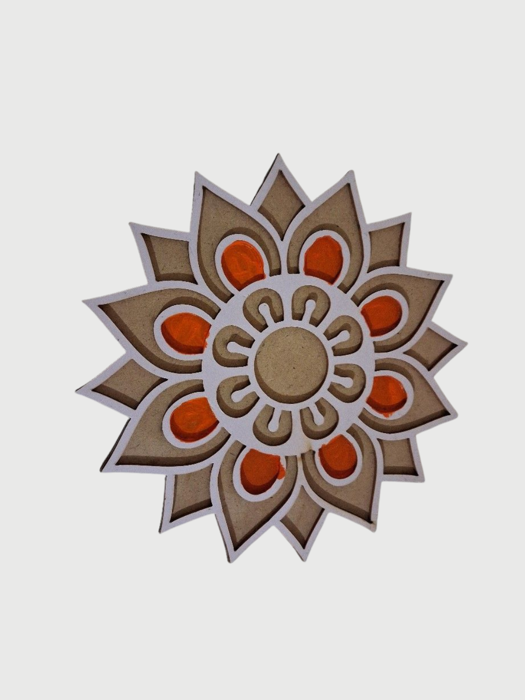 Mandala Flower Ready to Fill MDF Rangoli 12 Inch Decorative Base