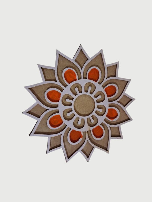 Mandala Flower Ready to Fill MDF Rangoli 12 Inch Decorative Base