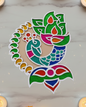 Peacock Ready to Fill MDF Rangoli 12 Inch Decorative Base