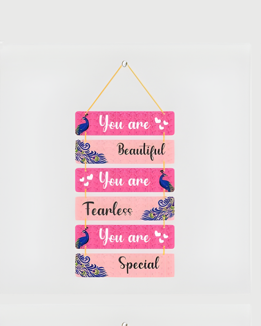 Premium You Are Beautiful  Affirmation Digital Print MDF Wall Hanging Decor