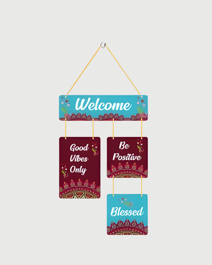 Premium Welcome- Good Vibes Digital Print MDF Wall Hanging Decor
