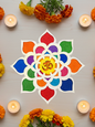 OM Ready to Fill MDF Rangoli 12 Inch Decorative Base