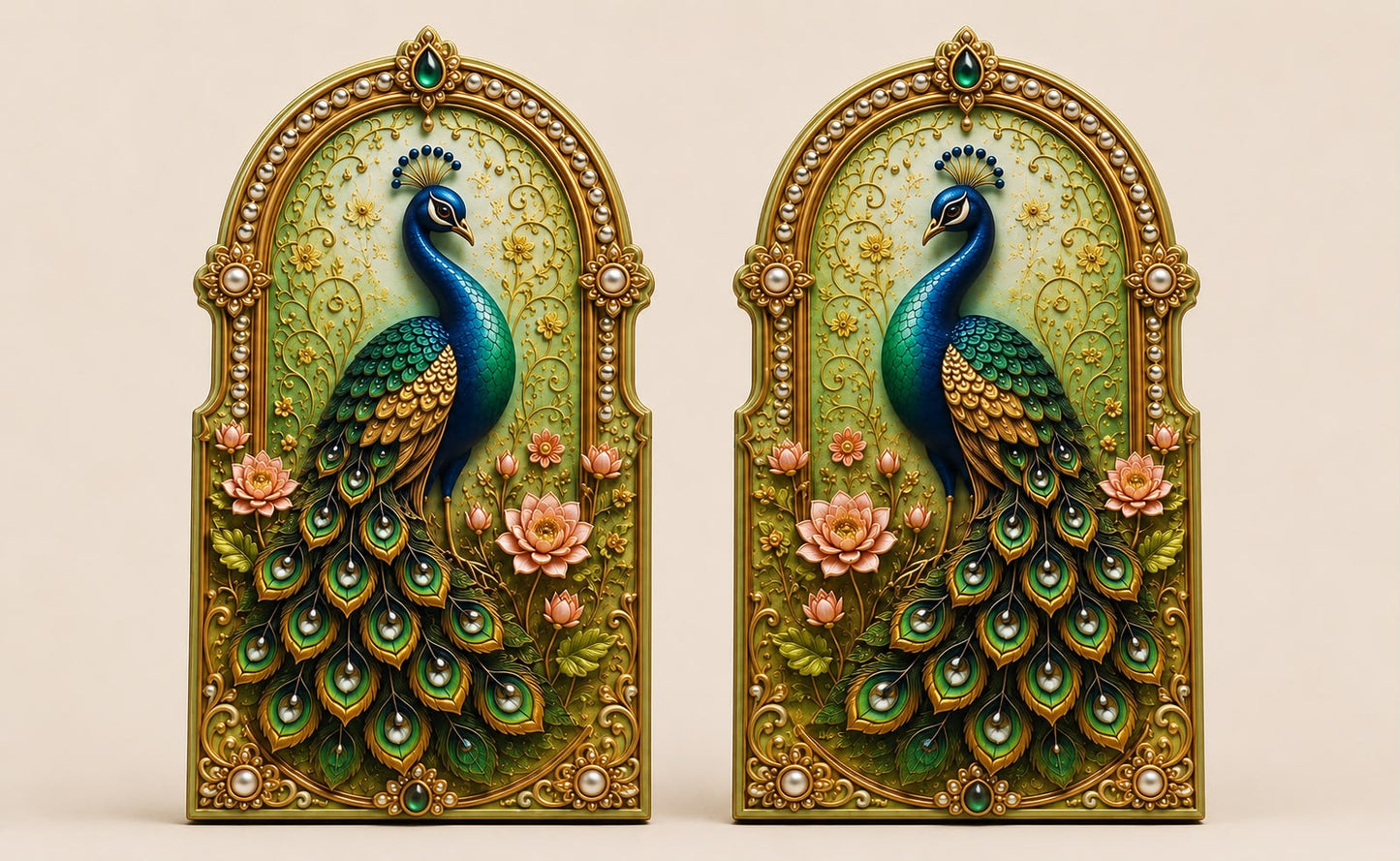 Imperial Peacock MDF Decor (50 Pairs)