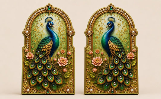 Imperial Peacock MDF Decor (50 Pairs)