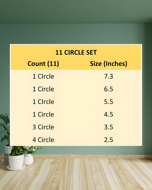 Sheep Abstract | 11 Piece Circular MDF Wall Hanging Decor Set | 52 x 65 cm