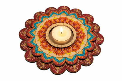 4 Inch MDF Tealight Holder Cutout for DIY Decor- Periwinkle