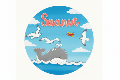 DIY Circular Customized Name Plate Canva Kit with Paint & Brush