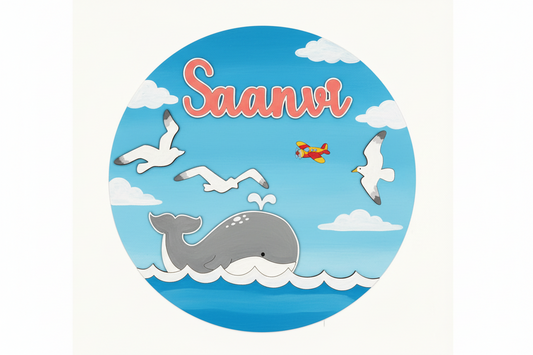 DIY Circular Customized Name Plate Canva Kit with Paint & Brush