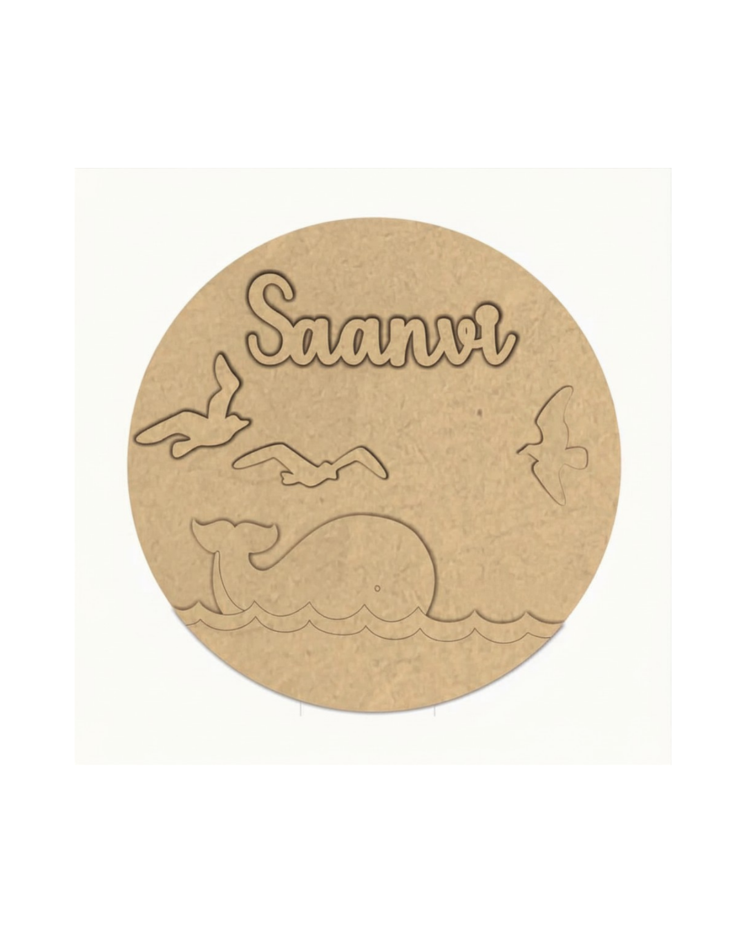 DIY Circular Customized Name Plate Canva Kit with Paint & Brush