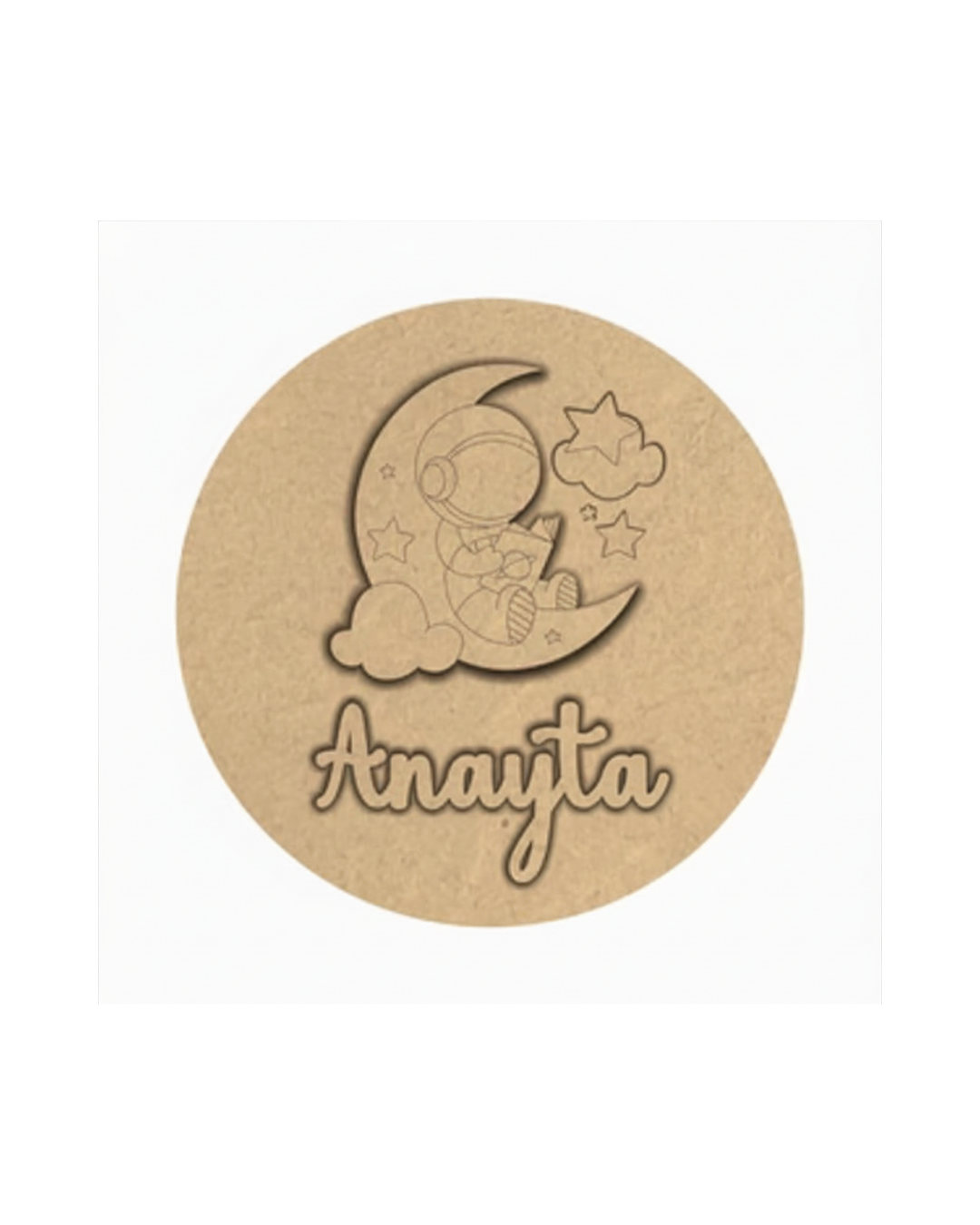 Astronuat DIY Circular Customized Name Plate Canva Kit with Paint & Brush