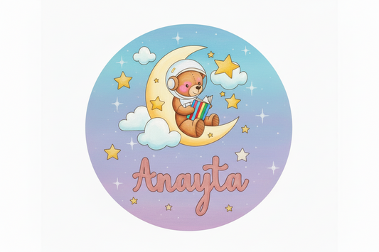 Astronuat DIY Circular Customized Name Plate Canva Kit with Paint & Brush