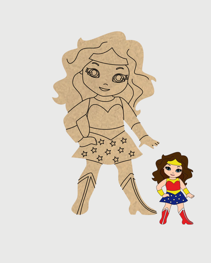 MDF Cutouts for DIY Crafts and Home Decor - Wonder Girl