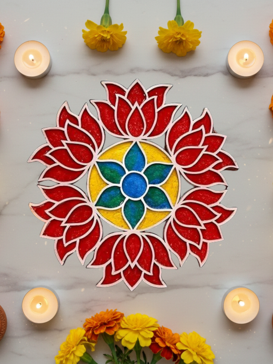 Luxe Ready to Fill MDF Rangoli 12 Inch Decorative Base