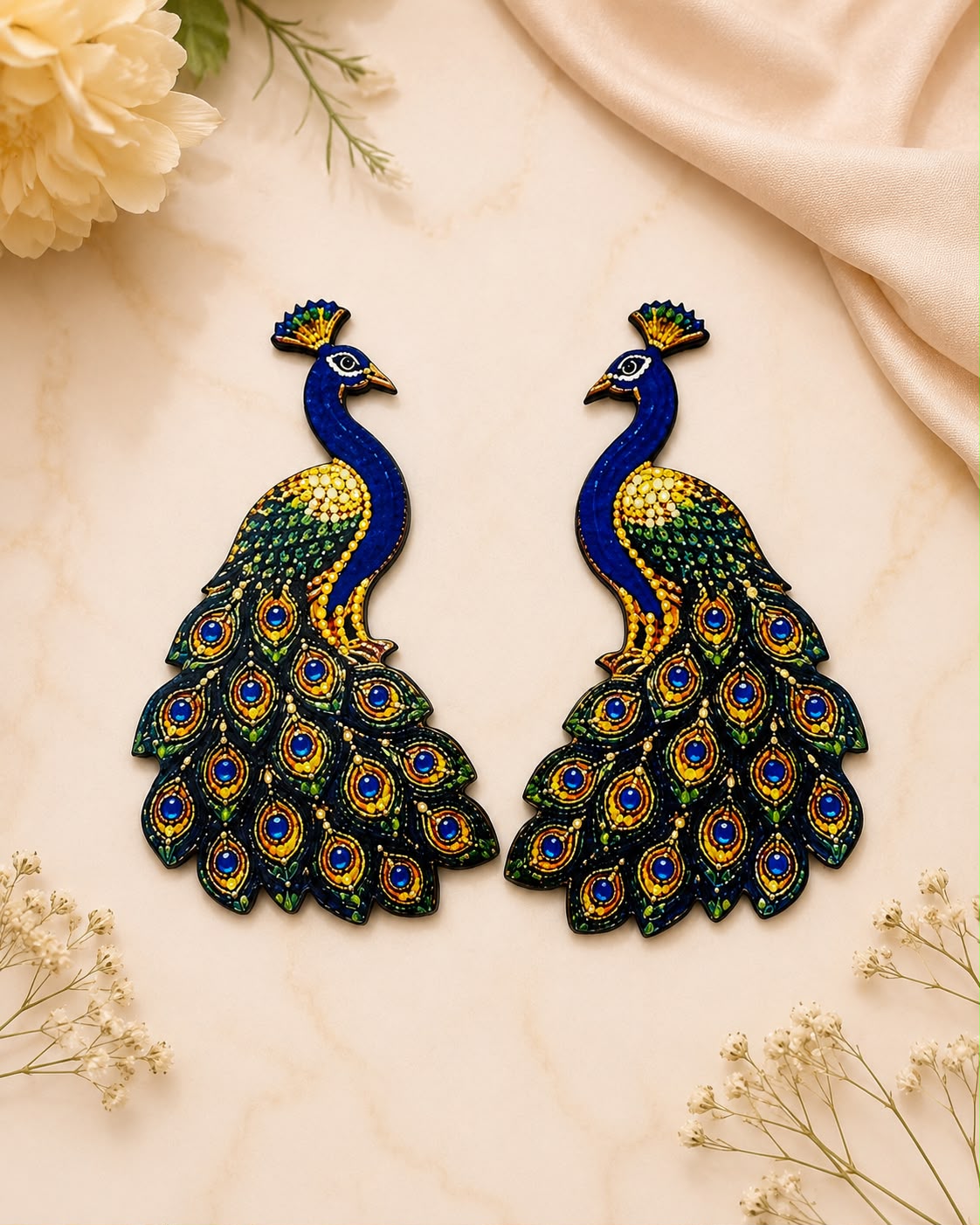 Premium MDF Peacock Decor (50 Pairs)