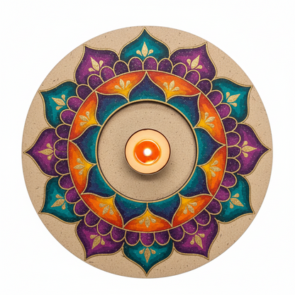 4 Inch MDF Tealight Holder Cutout for DIY Decor- Mandala