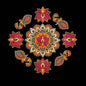 Lotus And Peacock MDF Rangoli Design - 12 Inch