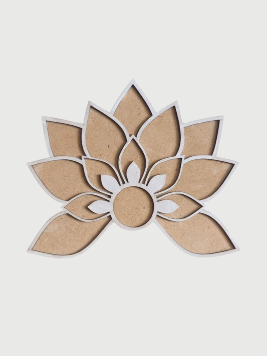 Floral Semi-circle Ready to Fill MDF Rangoli 12 Inch Decorative Base