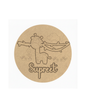 Giraffe DIY Circular Customized Name Plate Canva Kit with Paint & Brush