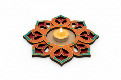 4 Inch MDF Tealight Holder Cutout for DIY Decor- Daisy