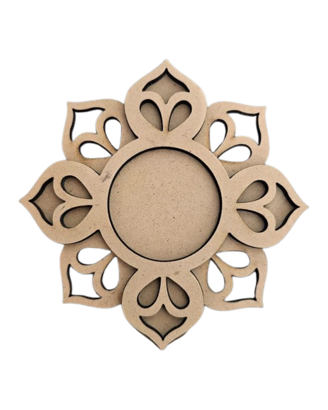 4 Inch MDF Tealight Holder Cutout for DIY Decor- Daisy