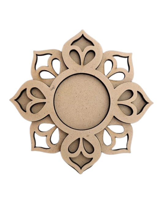 4 Inch MDF Tealight Holder Cutout for DIY Decor- Daisy