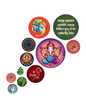 Shree Ganesh 2 | 11 Piece Circular MDF Wall Hanging Decor Set | 52 x 65 cm