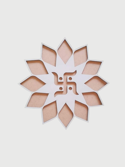 OM Ready to Fill MDF Rangoli 12 Inch Decorative Base