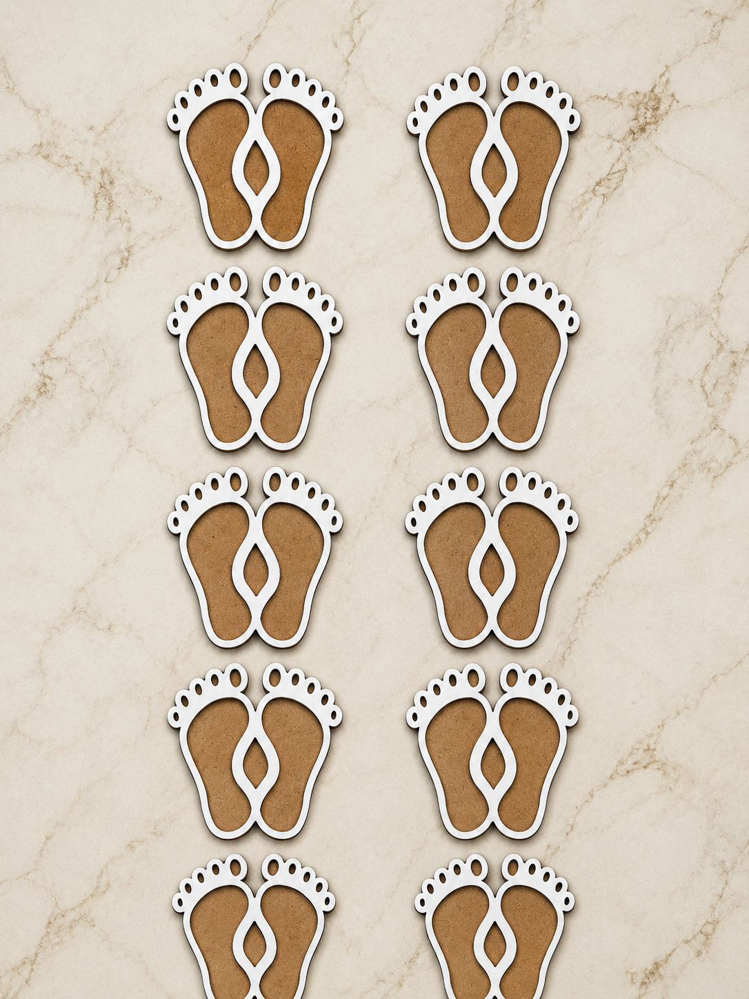 Lakshmi Charan MDF Cutouts 3Inch Set (10 pieces)
