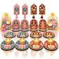 Premium Diwali Decor Combo – Laxmi Ganesh, Charan, Shubh Labh & T-Light Holders