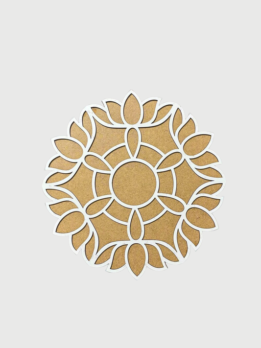 Lotus Shaped Ready to Fill MDF Rangoli 12 Inch Decorative Base