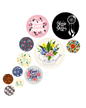 Floral Abstract 4 | 11 Piece Circular MDF Wall Hanging Decor Set | 52 x 65 cm