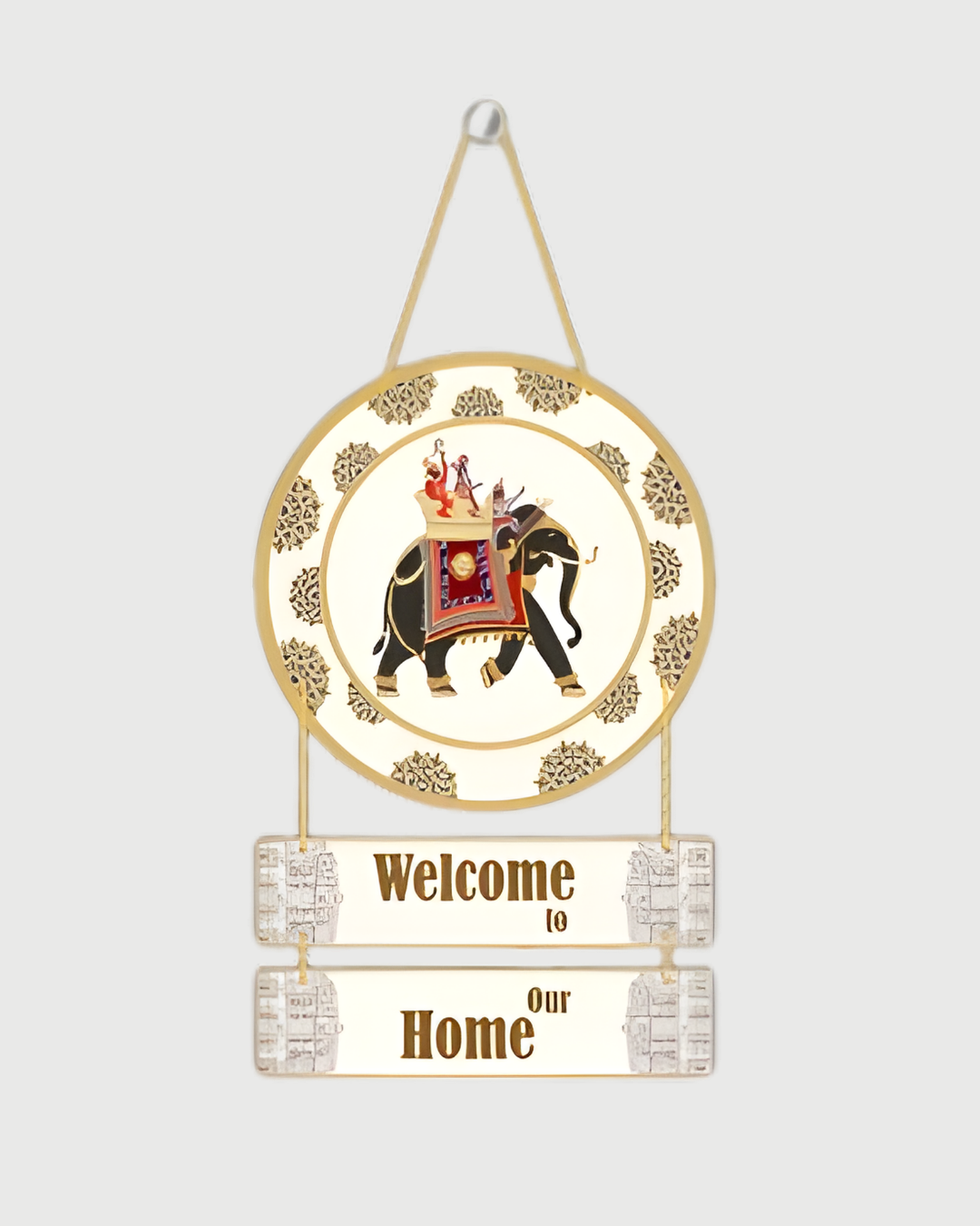 Premium Elephant Welcome Digital Print MDF Wall Hanging Decor