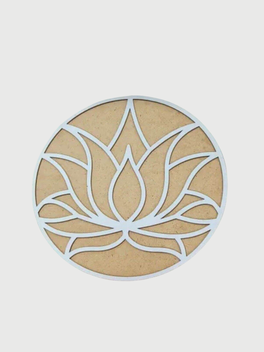 Lotus Shaped-2 Ready to Fill MDF Rangoli 12 Inch Decorative Base
