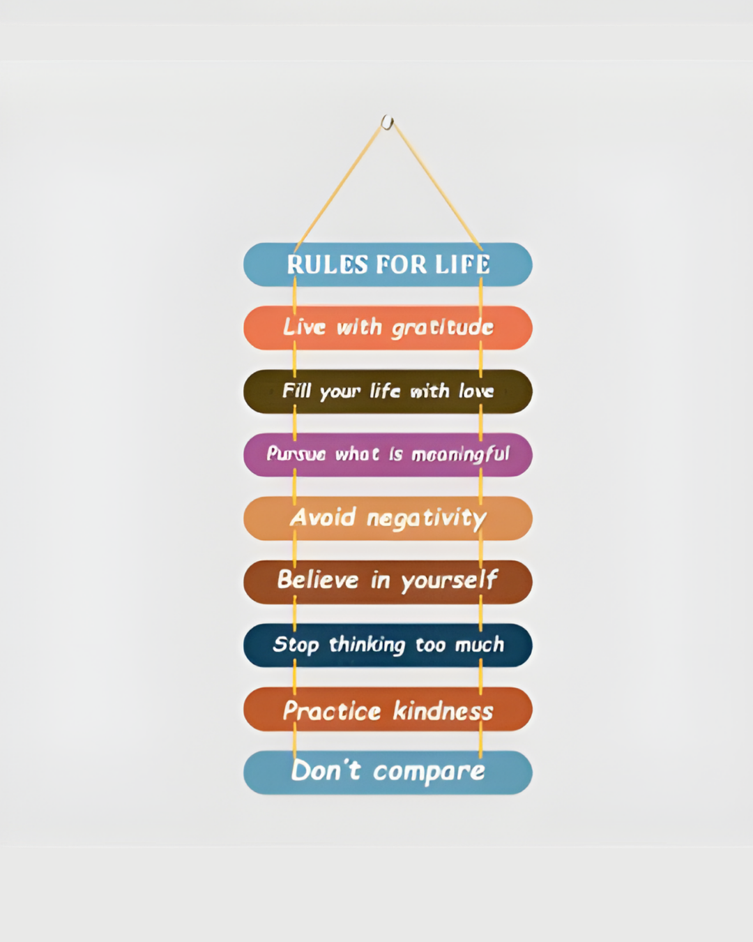 Premium Rules For Life Digital Print MDF Wall Hanging Decor