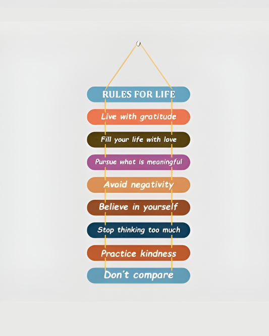 Premium Rules For Life Digital Print MDF Wall Hanging Decor