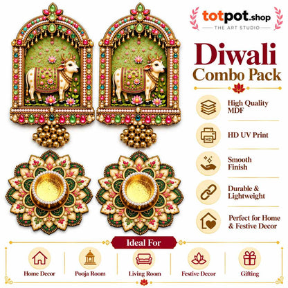 Premium Diwali Kamdhenu & T-light Combo