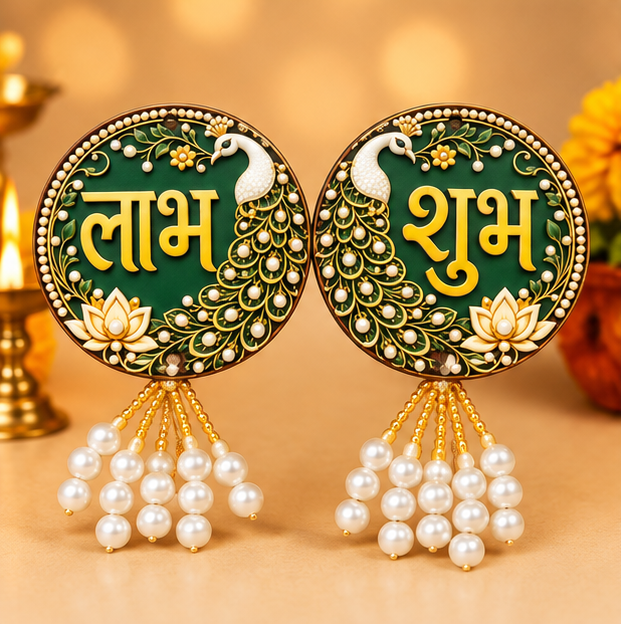 Shubh Labh Peacock (Pack of 4 Pair)