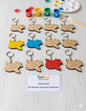 DIY MDF Keychain Pack of 12 for Craft and Painting - Aeroplane