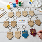 DIY MDF Keychain Pack of 12 for Craft and Painting - Owl