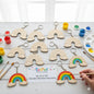 DIY MDF Keychain Pack of 12 for Craft and Painting - Rainbow