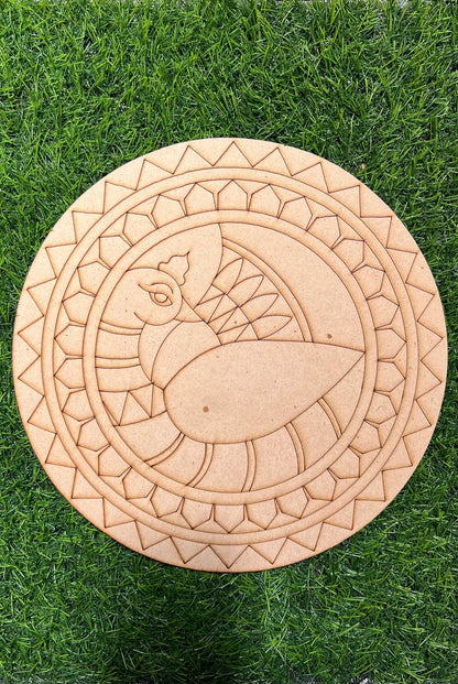Sacred Cow & Calf Lotus Arch Backdrop Decor | Traditional Pooja & Festive MDF Wall Decor