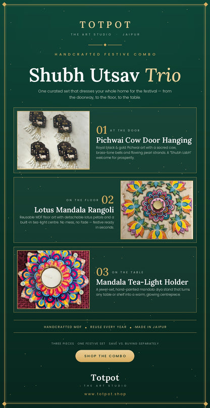 Navratri Gift Set – Rangoli, T-Light & Festive Decor Combo