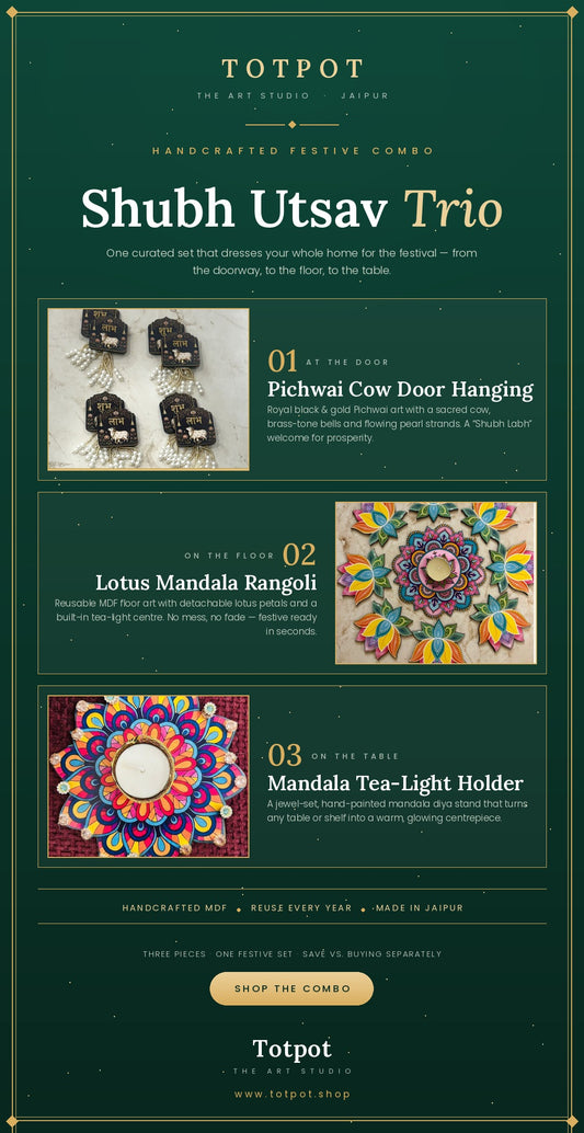 Navratri Gift Set – Rangoli, T-Light & Festive Decor Combo